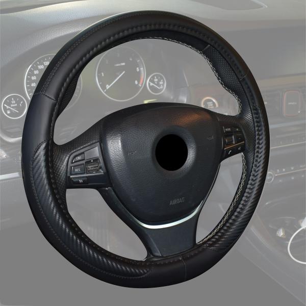 Xkeribom Lenkradbezug 37-38cm Lenkradschoner Lenkradschutz Schwarz Carbon Design